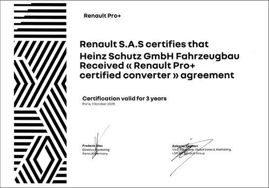 Zertifizierung nach Agrement Carrossier Renault